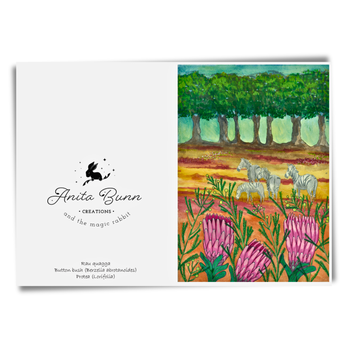 Quagga and Proteas Card